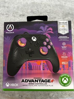 PowerA Advantage+ Wired Xbox Controller — Black with Purple & Pink Accents
